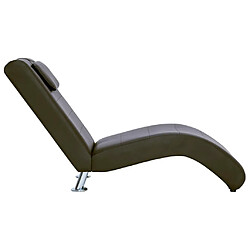 Avis vidaXL Chaise longue avec coussin Marron Similicuir