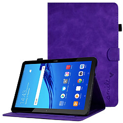 Etui en PU avec support, porte-cartes et porte-stylo pour votre Huawei MediaPad T5 10.1 - violet