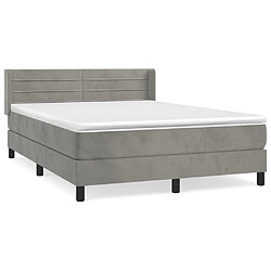 Maison Chic Lit Adulte - Lit simple Lit à sommier tapissier et matelas moelleux - Meuble de Chambre - Gris clair 140x200cm Velours -MN46604