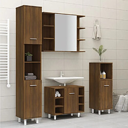 Avis Maison Chic Armoire de bain,Meuble de rangement de salle de bain,Meuble haut Chêne marron 30x30x179 cm Bois d'ingénierie -GKD220716