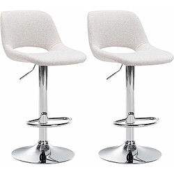 Acheter Non Lot de 2 tabourets de bar Camden tissu chrome