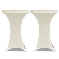 vidaXL Housse de table Ø 60 cm Crème extensible 2 pcs