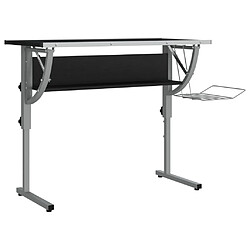 vidaXL Bureau d'artisanat noir et gris 110x53x(58-87) cm