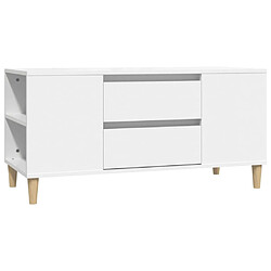 vidaXL Meuble TV Blanc 102x44,5x50 cm Bois d'ingénierie