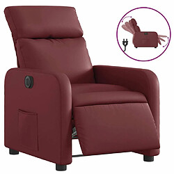 Maison Chic Fauteuil Relax pour salon, Fauteuil inclinable électrique Rouge bordeaux Similicuir -GKD62973 