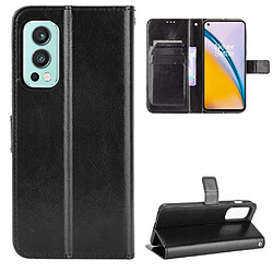 Htdmobiles Housse pour OnePlus Nord 2 5G - etui coque pochette portefeuille + verre trempe - NOIR