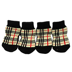 4pcs chien chaussettes antidérapant en tricot weave chat chiot bas intérieur chaussette xl