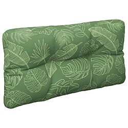 Avis vidaXL Coussins de palette lot de 2 motif de feuilles tissu