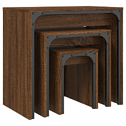 Acheter Maison Chic Lot de 3 Tables basses gigognes pour salon | Table à café chêne marron bois d'ingénierie -GKD22672