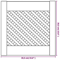 vidaXL Portes d'armoires en treillis 2 pcs 39,5x39,5 cm pin massif pas cher