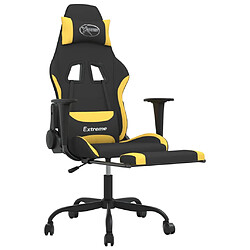 Avis vidaXL Chaise de jeu de massage avec repose-pied Noir et jaune Tissu