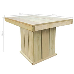 Avis vidaXL Table de jardin 110x75x74 cm Bois de pin imprégné