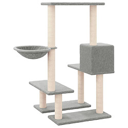 Arbre à chat avec griffoirs,niche pour chat en sisal Gris clair 94,5 cm -MN48848 pas cher