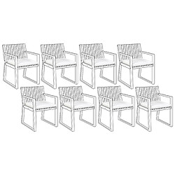 Beliani Lot de 8 coussins pour chaise blancs 46 x 46 cm SASSARI