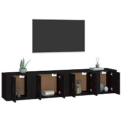 Avis Maison Chic Ensemble de meubles TV 4 pcs pour salon - Noir Bois d'ingénierie -MN93834