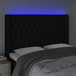 Avis vidaXL Tête de lit à LED Noir 147x16x118/128 cm Tissu