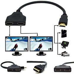 Adaptateur Prise HDMI Mâle vers Double HDMI Femelle Multiprise hdmi switch