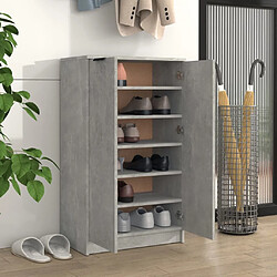 Avis Maison Chic Armoire à Chaussures Gris béton,Meuble de Rangement à Chaussures 59x35x100 cm Bois d'ingénierie -MN73362