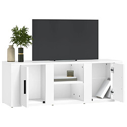 Avis vidaXL Meuble TV Blanc 100x31,5x35 cm Bois d'ingénierie