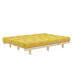 Avis Inside 75 Banquette convertible futon LEAN pin coloris miel couchage 130x190 cm.