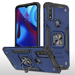 Coque en TPU antichoc avec béquille bleu pour votre Motorola G Pure