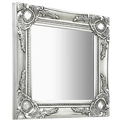 Maison Chic Miroir mural style baroque | Miroir Décoration pour Maison Salle de Bain 40x40 cm Argenté -GKD85744