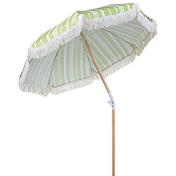 Beliani Parasol de jardin d 150 cm vert et blanc MONDELLO pas cher