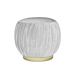 Meubler Design Pouf Velours Tissu Plissé Effet Laiton Lipton - Velours Gris