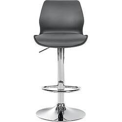 Acheter Decoshop26 Tabouret de bar x1 avec repose-pieds hauteur réglable pivotant en PVC et plastique gris et métal 10_0004905