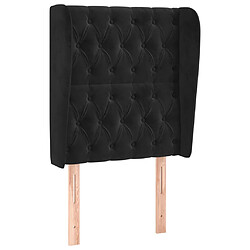 vidaXL Tête de lit avec oreilles Noir 83x23x118/128 cm Velours