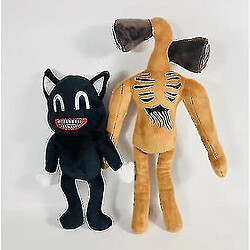 Universal 2pcs / set anime sirenhead peluche jouet sirène têtes de poupée en peluche juge de légendes horreur noire chat