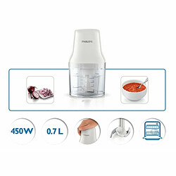 Mini-hachoir 0.7l 450w blanc - HR1393/00 - PHILIPS