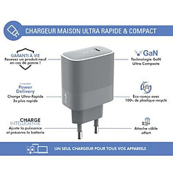 Avis BIGBEN Chargeur maison 65W Power Delivery GaN Garanti à vie Gris - 100% Plastique recyclé Force Power