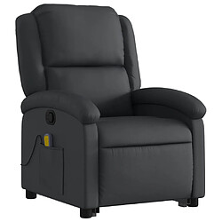 Avis vidaXL Fauteuil inclinable de massage noir cuir véritable