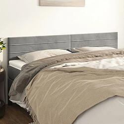 vidaXL Têtes de lit 2 pcs Gris clair 100x5x78/88 cm Velours