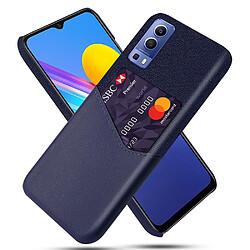 Coque en TPU + PU Hybride de tissu de fente pour carte bleu pour votre Vivo Y72 5G