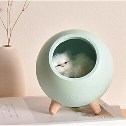 Universal Mignon petit animal maison ambiance LED veilleuse chat maison tactile dimmer lampe de table cadeau enfant bébé chambre à coucher décoration | veilleuse