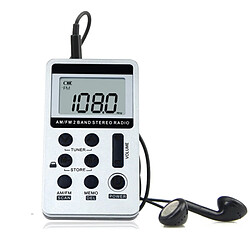 Wewoo Radio FM / AM Stéréo blanc portable à deux bandes avec récepteur et écran LCD écouteur cordon