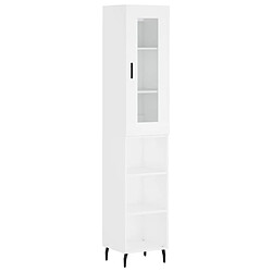 vidaXL Buffet haut Blanc 34,5x34x180 cm Bois d'ingénierie