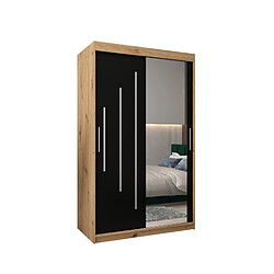 Abiks Meble Armoire YORK 2 À Portes Coulissantes 200/120/62 2 Portes (Artisan/Noir)