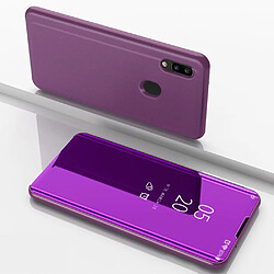 Etui en PU surface miroir avec support et fenêtre de visualisation violet pour votre Samsung Galaxy A31