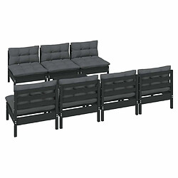 Avis Maison Chic Salon de jardin 8 pcs + coussins - Mobilier/Meubles de jardin - Table et chaises d'extérieur anthracite Bois de pin -MN66465