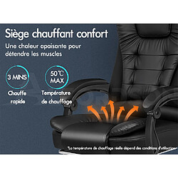 ALFORDSON Fauteuil Bureau Massage Siège D'ordinateur Dxécutif Chauffant Noir pas cher