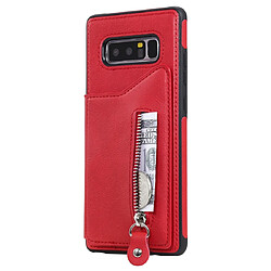 Wewoo Housse Coque Pour Galaxy Note 8 étui de protection antichoc à double boucle de couleur unie solide rouge