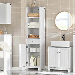 SoBuy BZR17-W Meuble Colonne de Salle de Bain Armoire Haute Meuble Rangement