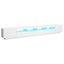 Maison Chic Meubles TV avec lumières LED - Banc TV pour salon Blanc 300x35x40 cm -MN77963