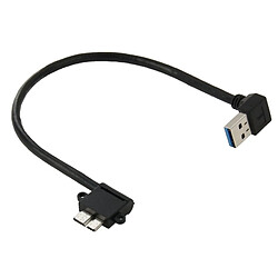 Wewoo Câble pour Samsung Galaxy Note III / N9000, Longueur: 26cm de données USB 3.0 à Micro 3.0 90 degrés