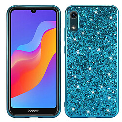 Wewoo Coque TPU Antichoc Poudre Glitter pour Huawei Honor Play 8A Bleu