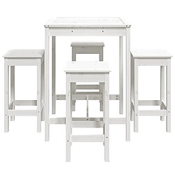 Acheter vidaXL Ensemble de bar de jardin 5 pcs blanc bois massif de pin