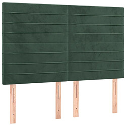 vidaXL Têtes de lit 4 pcs Vert foncé 72x5x78/88 cm Velours